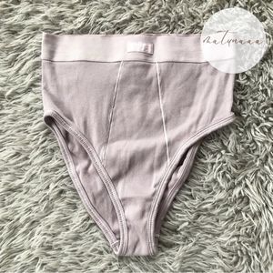 Skims Cotton Rib High Waisted Brief in Iris Mica S